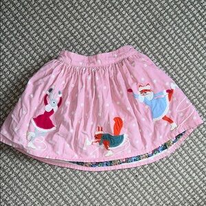 Mini boden corduroy liberty Pink Skirt with Animal Embroidery 5-6 years